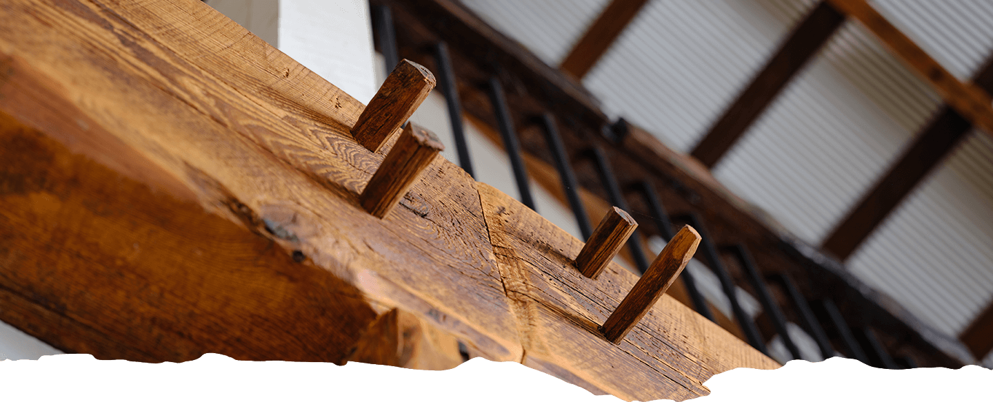 Close up of wood stair parts