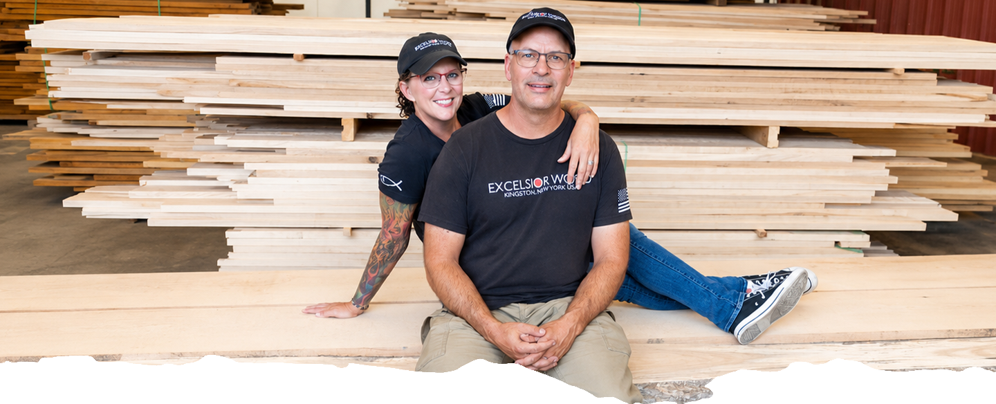 Ron and Casey Sauer at Excelsior Wood Products in Kingston NY