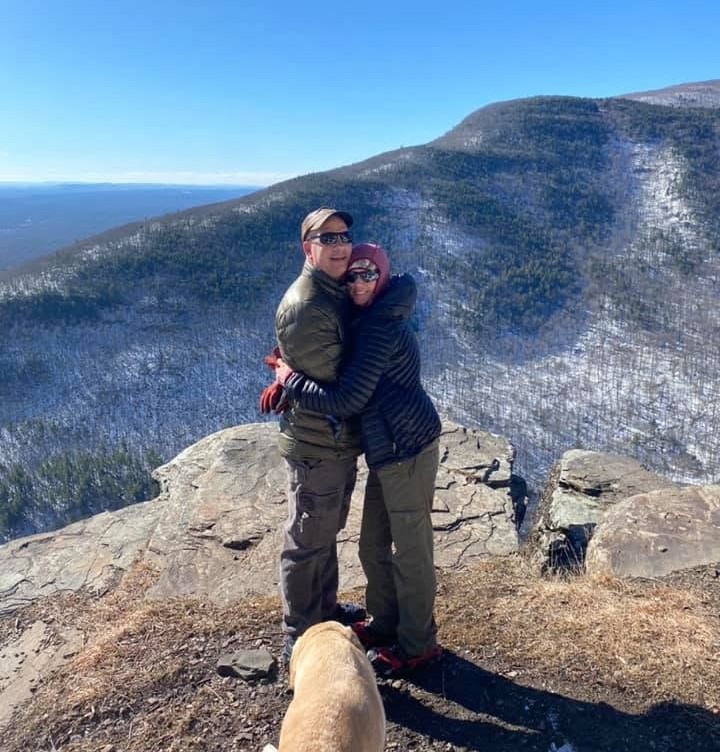 Ron and Casey Sauer hiking.