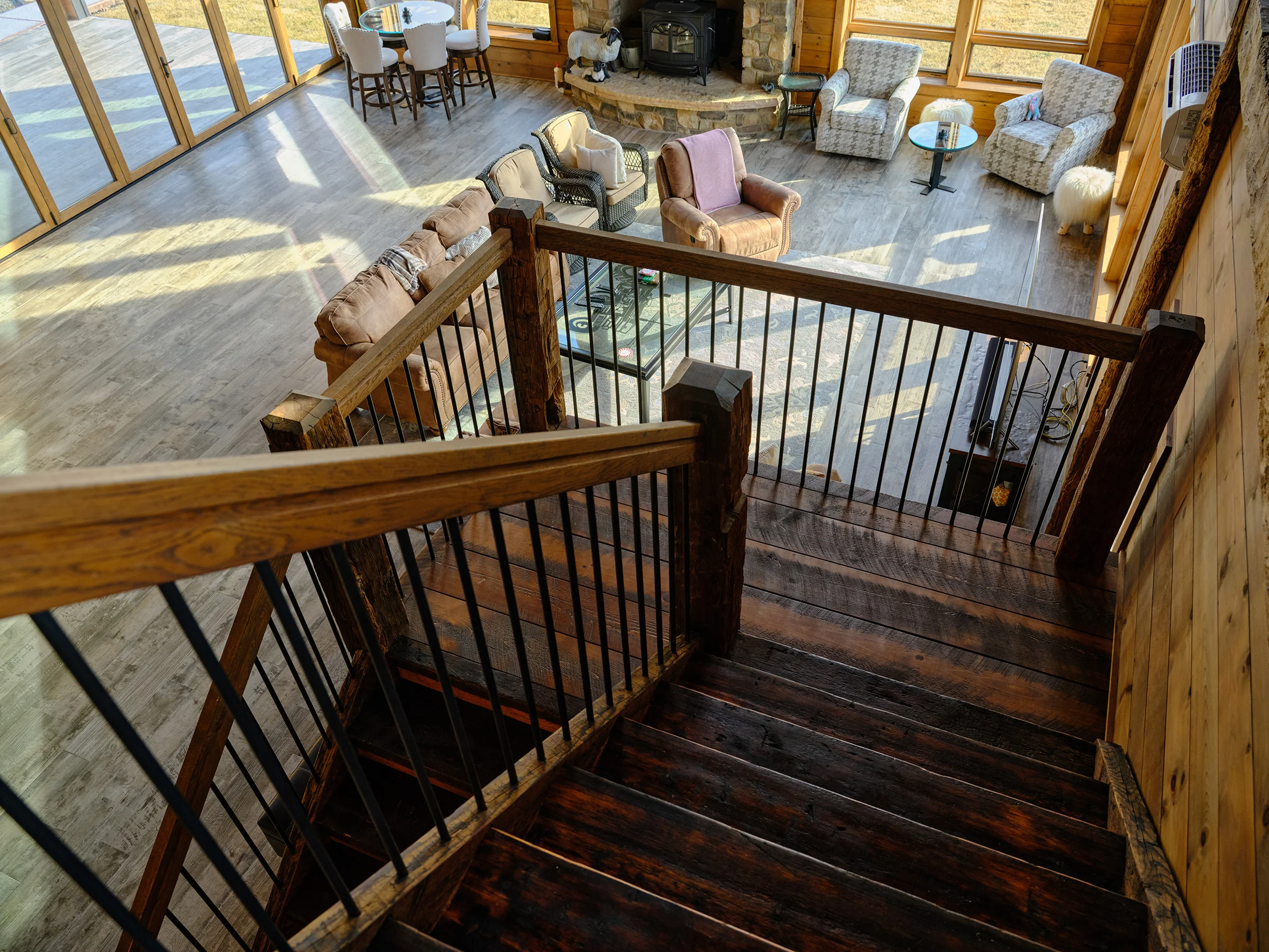 room-stair-fireplace-chair-around